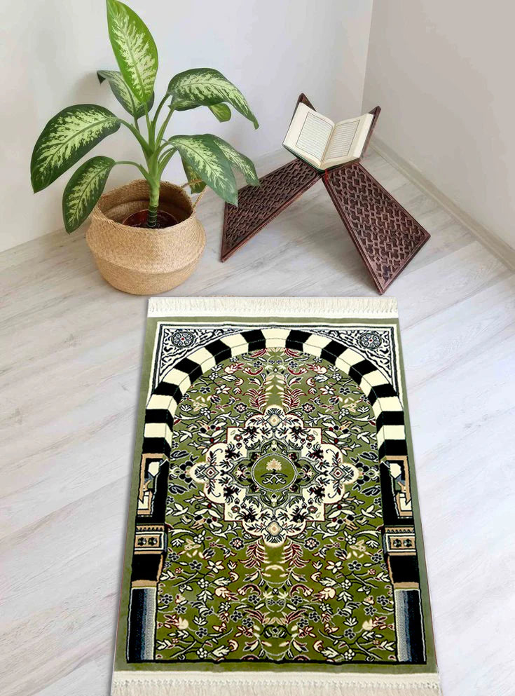 Tapis De Prière Riyadh Al Salihyen – Couleur Vert – Velours Luxe