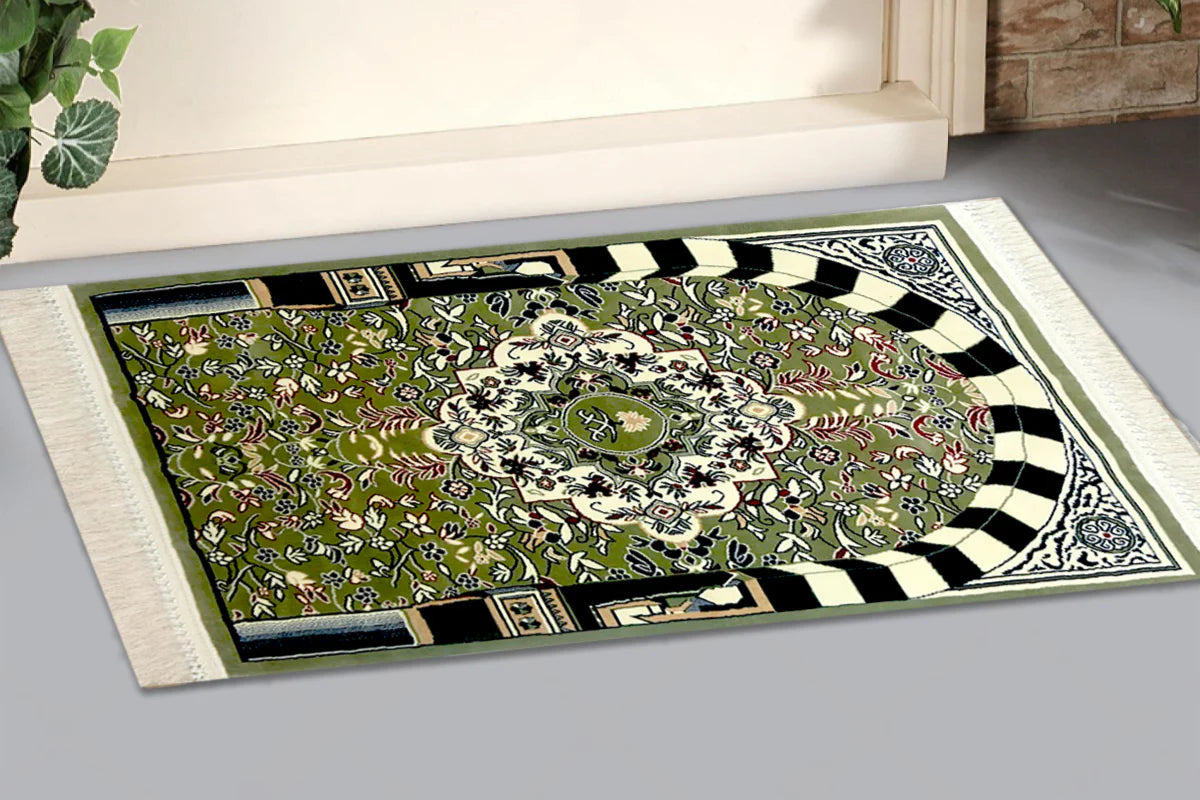 Tapis De Prière Riyadh Al Salihyen – Couleur Vert – Velours Luxe