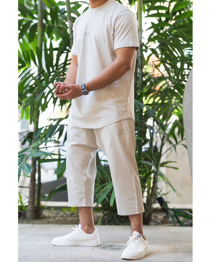 Ensemble Sarouel & Tee-Shirt WASSAT – Noir, Gris, Vert, Beige, Bleu Ciel – 100% Coton