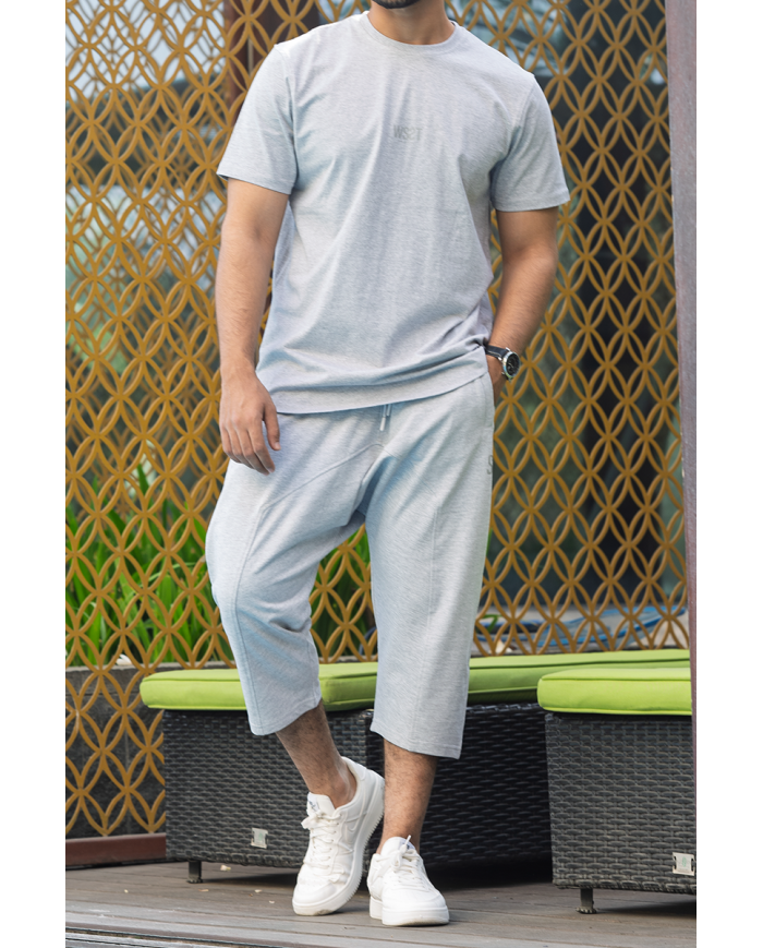 Ensemble Sarouel & Tee-Shirt WASSAT – Noir, Gris, Vert, Beige, Bleu Ciel – 100% Coton