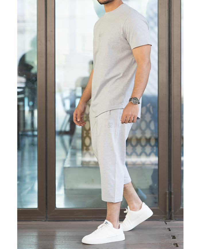 Ensemble Sarouel & Tee-Shirt WASSAT – Noir, Gris, Vert, Beige, Bleu Ciel – 100% Coton
