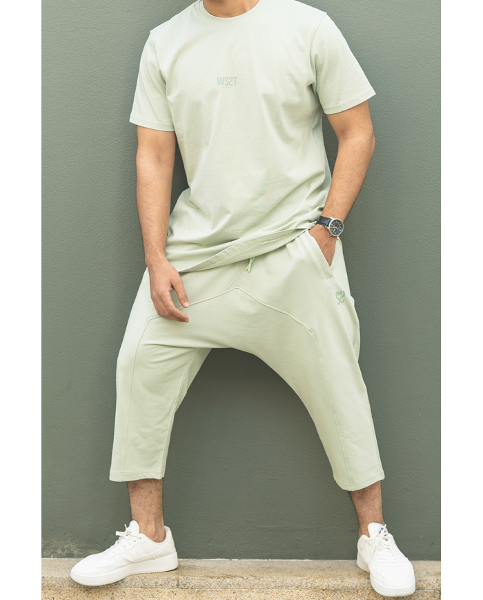 Ensemble Sarouel & Tee-Shirt WASSAT – Noir, Gris, Vert, Beige, Bleu Ciel – 100% Coton