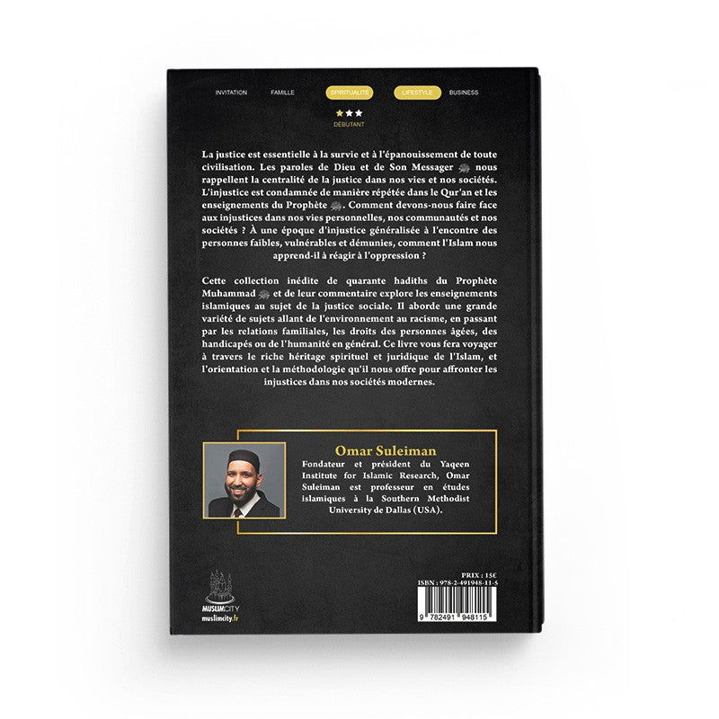 40 Hadiths Sur La Justice - Omar Suleiman - MuslimCity - Librairie Al Minhaj