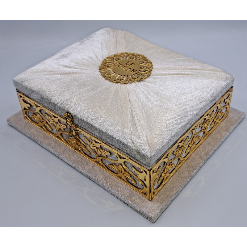 COFFRET CORAN LUXE + Coran FR/AR - Couleur Blanc - Librairie Al Minhaj