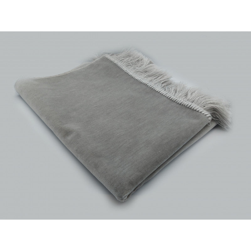 Tapis De Prière Velours Luxe Couleur Unie - GRIS
