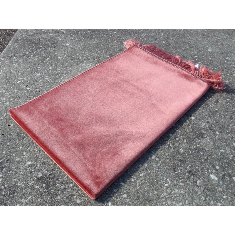 Tapis De Prière Velours Luxe Couleur Unie - TERRACOTTA - Librairie Al Huda