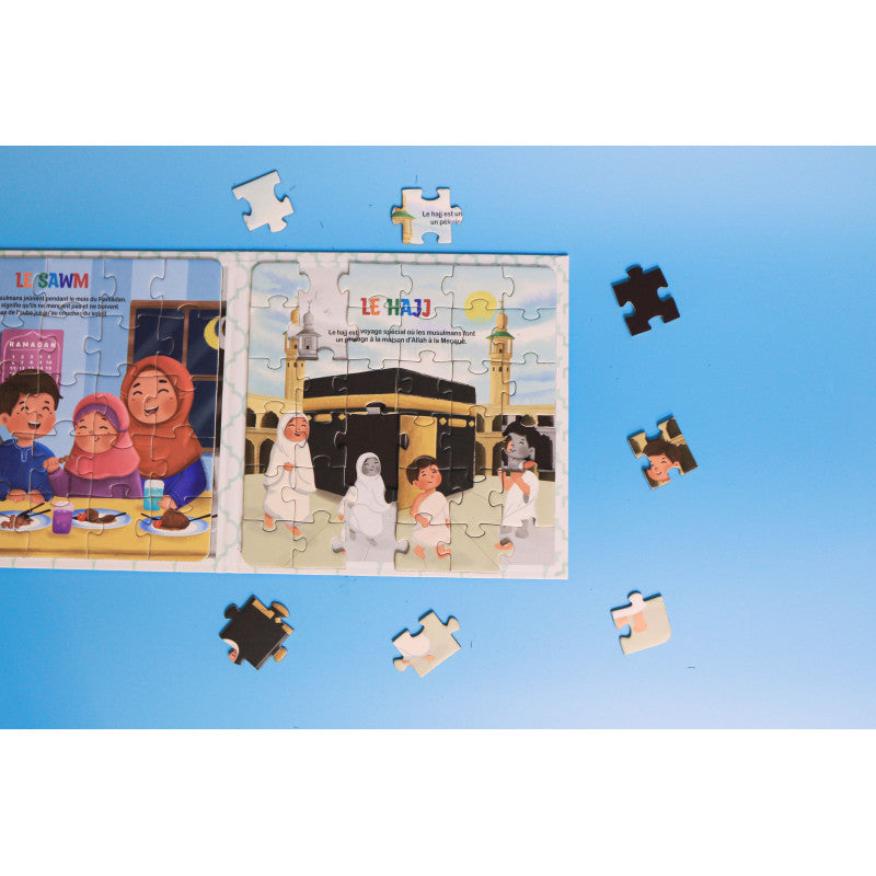 Livre Puzzle Magnétique : Les 5 Piliers De L'Islam (5 Puzzles Magnétiques En 1) - Sana Kids - Librairie Al Minhaj