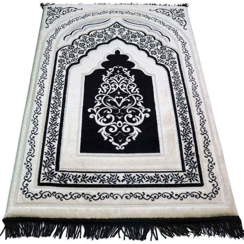 Tapis de Prière à Mémoire de Forme en Microfibre - Confort Orthopédique - Couleur Noir