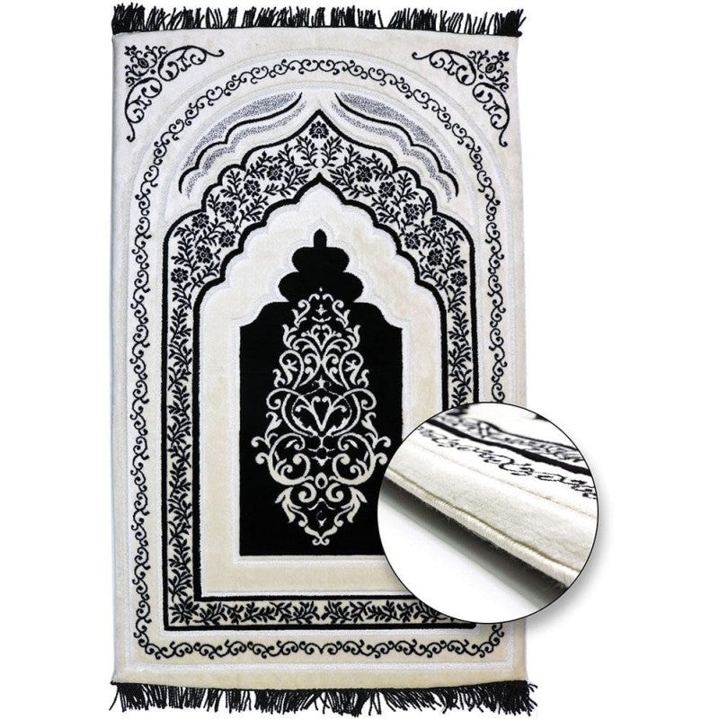 Tapis de Prière à Mémoire de Forme en Microfibre - Confort Orthopédique - Couleur Noir