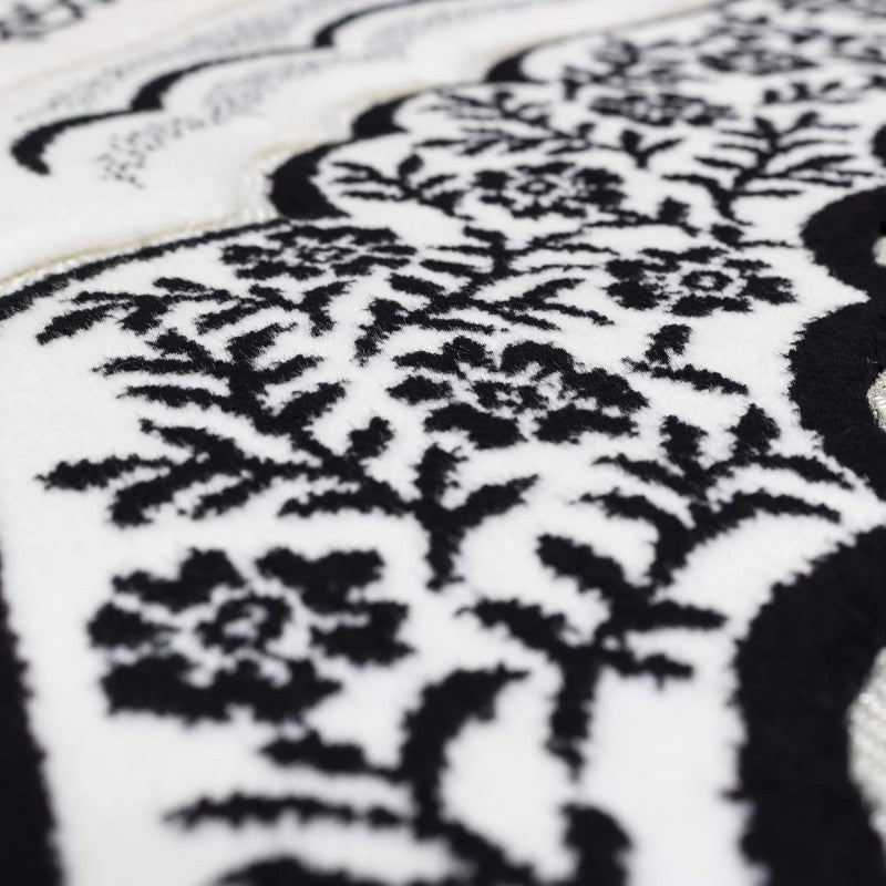 Tapis de Prière à Mémoire de Forme en Microfibre - Confort Orthopédique - Couleur Noir