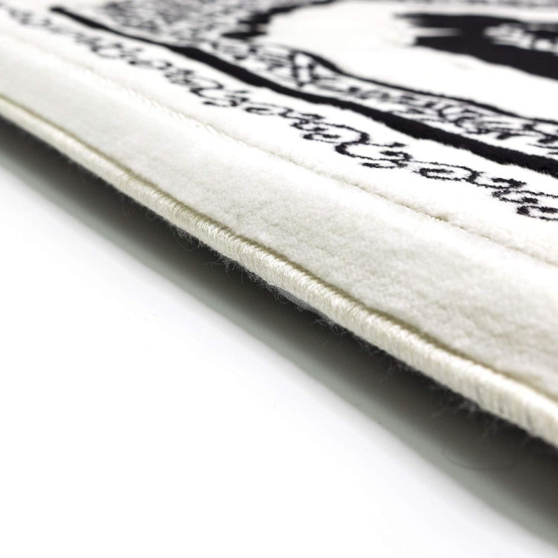 Tapis de Prière à Mémoire de Forme en Microfibre - Confort Orthopédique - Couleur Noir