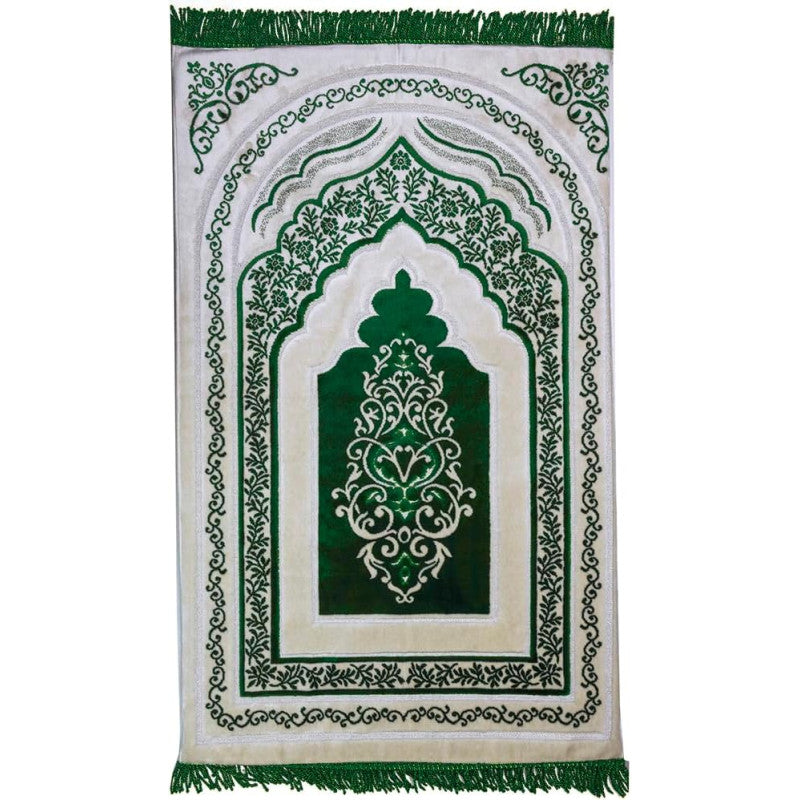 Tapis de Prière à Mémoire de Forme en Microfibre - Confort Orthopédique - Couleur Vert
