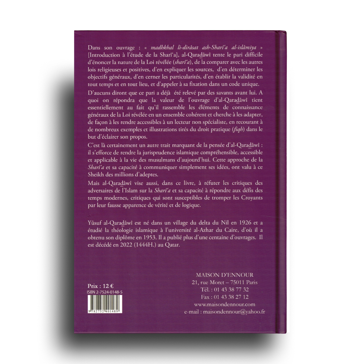 Introduction À L’Étude De La Sharî‘a – Al-Qaradâwî verso