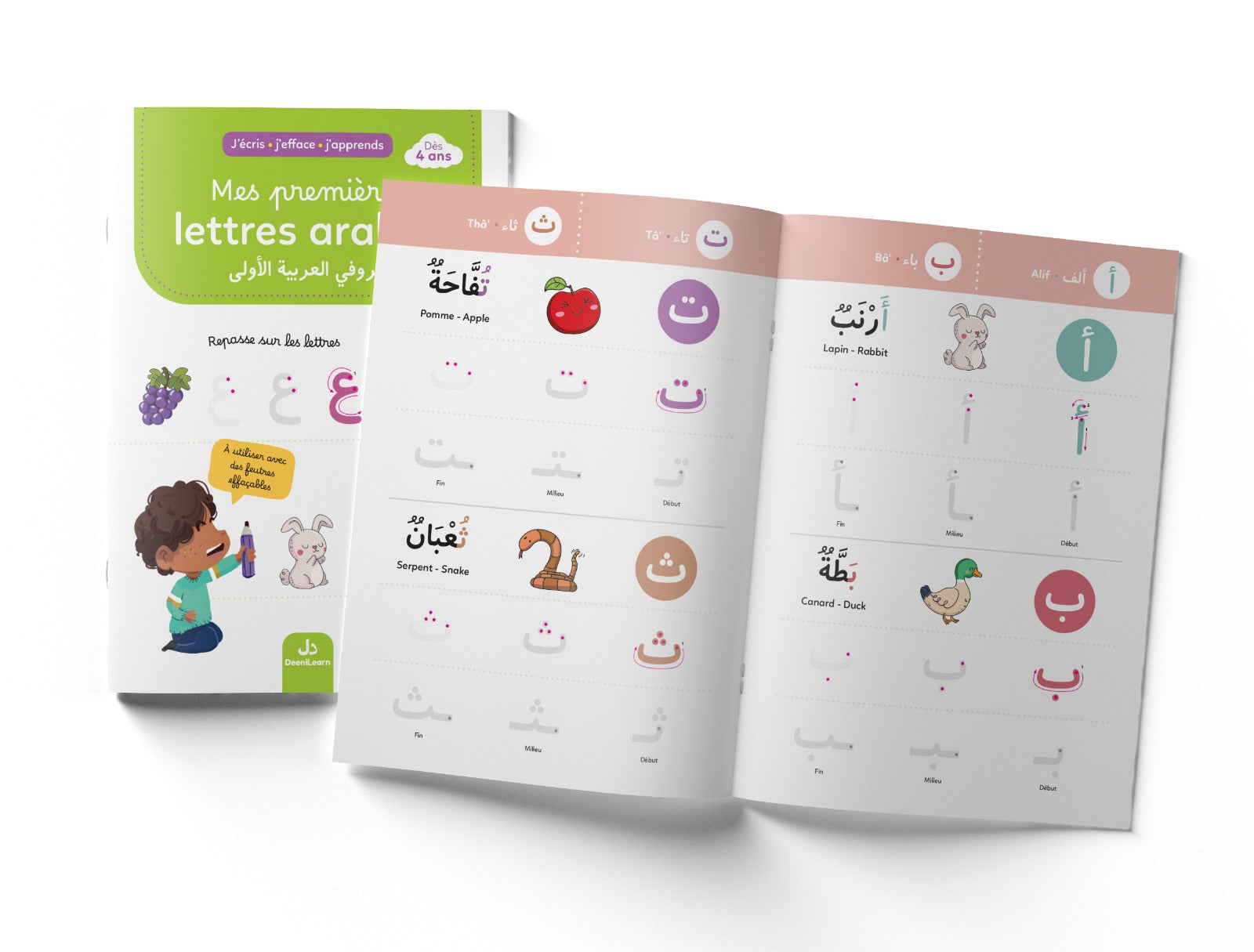 J’écris, J’efface, J’apprends – Mes Premières Lettres Arabes – Deenilearn