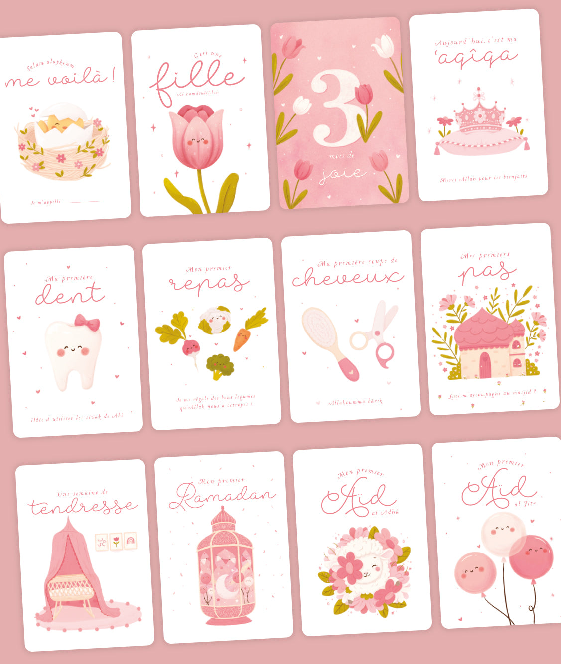 Ma Première Année – Cartes Étapes Fille – Deenilearn