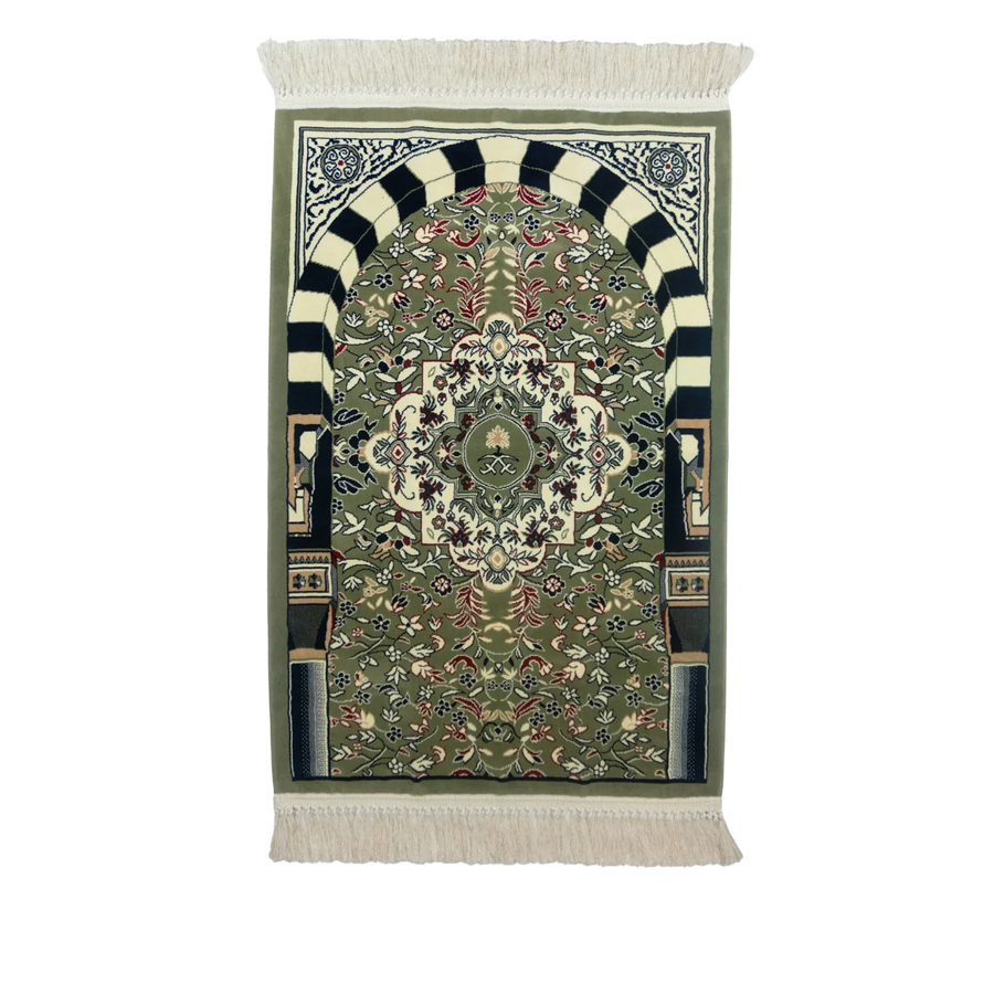 Tapis De Prière Riyadh Al Salihyen – Couleur Vert  – Velours Luxe