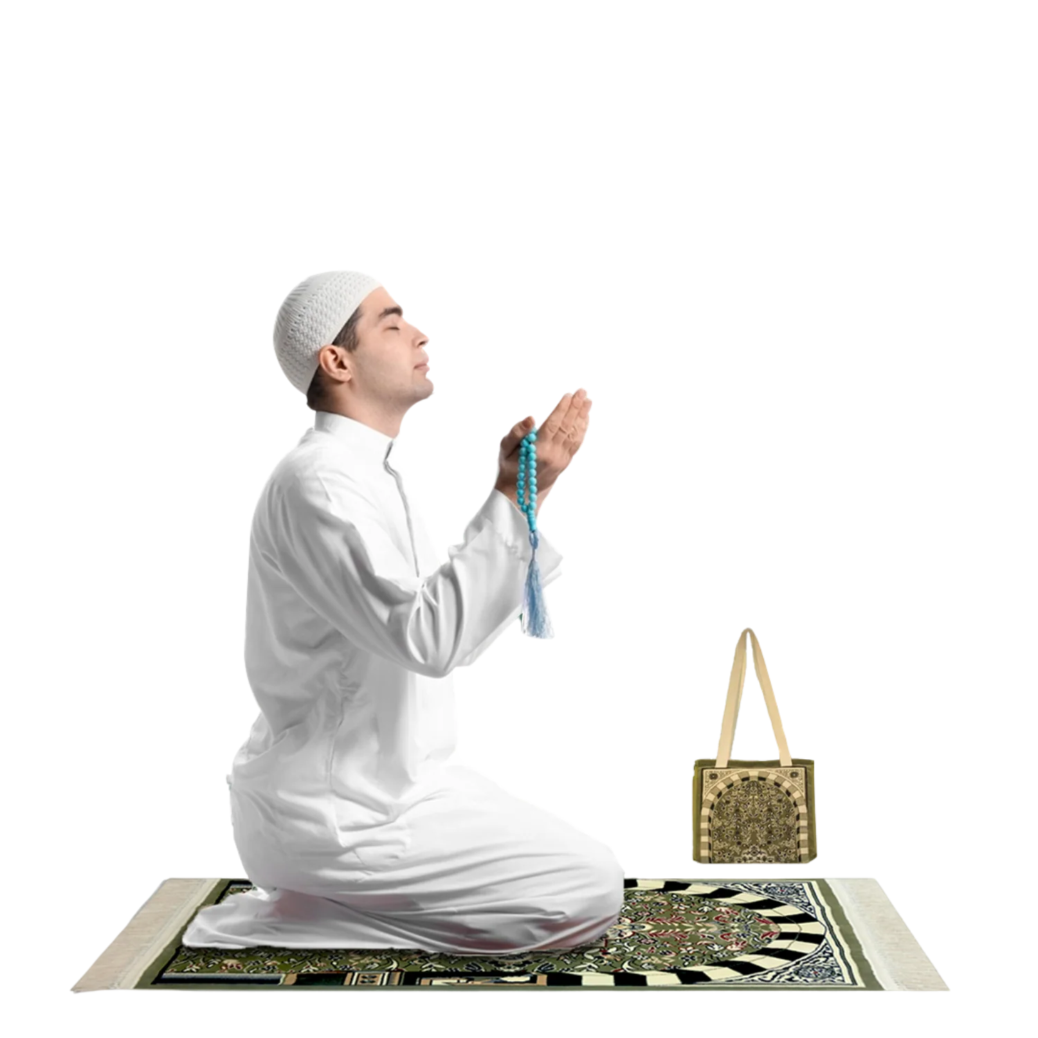 Tapis De Prière Riyadh Al Salihyen – Couleur Vert  – Velours Luxe