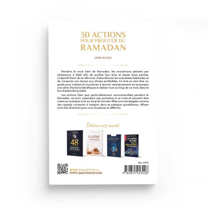 30 Actions pour Profiter du Ramadan - Umm Alyah - Editions Al-Hadîth - Librairie Al Minhaj