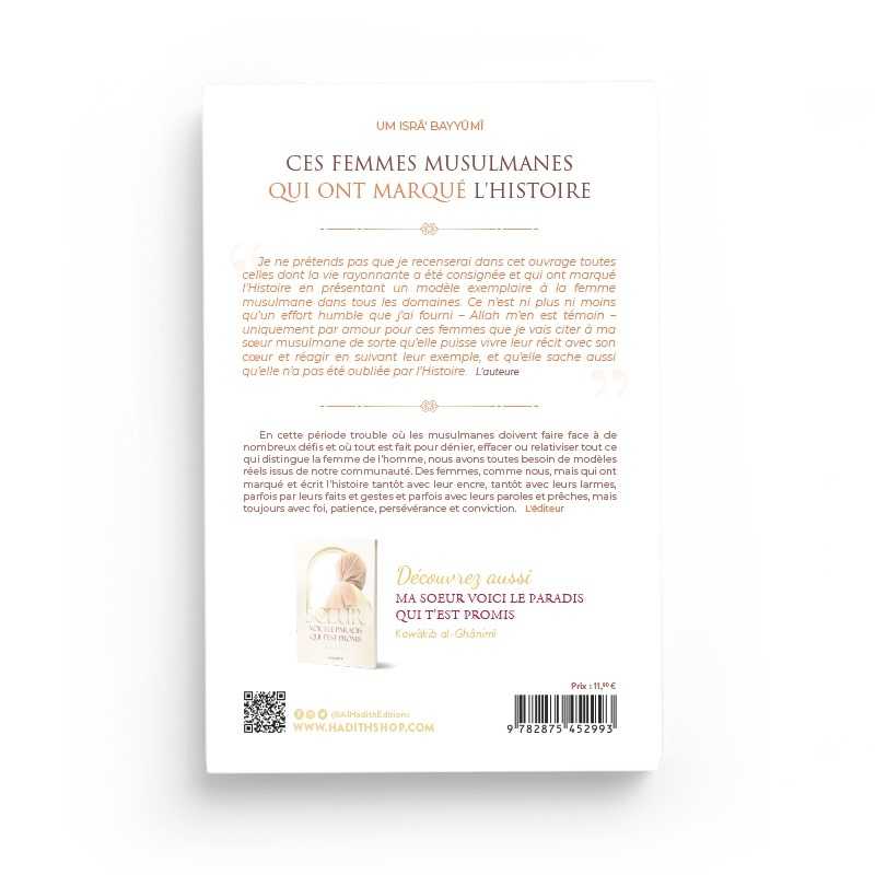 Ces Femmes Musulmanes Qui Ont Marqué l’Histoire - Um Isrâ’ Bayyûmî - Éditions Al-Hadith - Librairie Al Minhaj