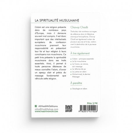 La Spiritualité Musulmane - Chawqi Chadli (Collection Les Valeurs de l'Islam) - Éditions Al Hadith - Librairie Al Minhaj