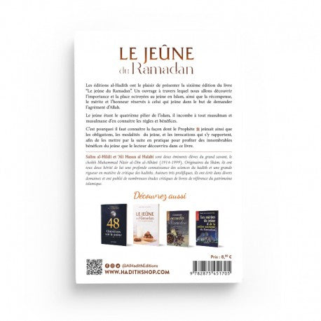 Le Jeûne du Ramadan Comme l'a Enseigné le Prophète - Salîm al-Hilâlî & ‘Alî Hasan al-Halabî - Éditions al-Hadîth - Librairie Al Minhaj