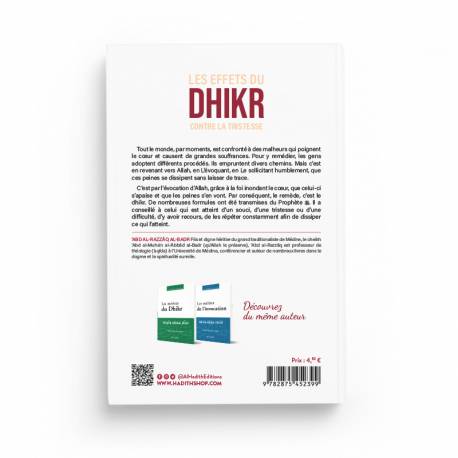 Les Effets du Dhikr contre la Tristesse - 'Abd al-Razzâq al-Badr - Éditions Al Hadith - Librairie Al Minhaj