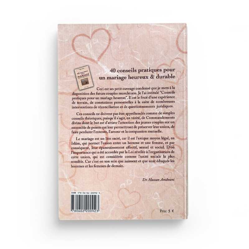 40 Conseils Pratiques pour un Mariage Heureux et Durable - Hassan Amdouni - Éditions Al-Imen - Librairie Al Minhaj