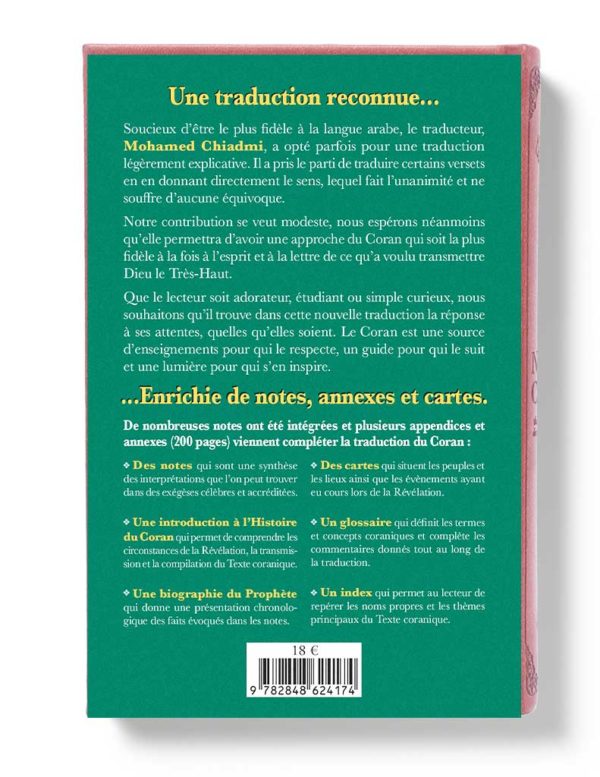 Noble Coran Version Française - Traduction Mohamed Chiadmi - Edition Tawhid Format: 14x21 cm - Librairie Al Minhaj