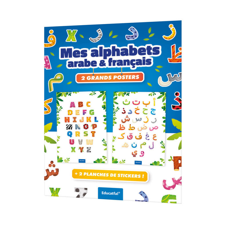 Mes Alphabets Arabe & Français: 2 Grands Posters + 2 Planches De Stikers - Librairie Al Minhaj