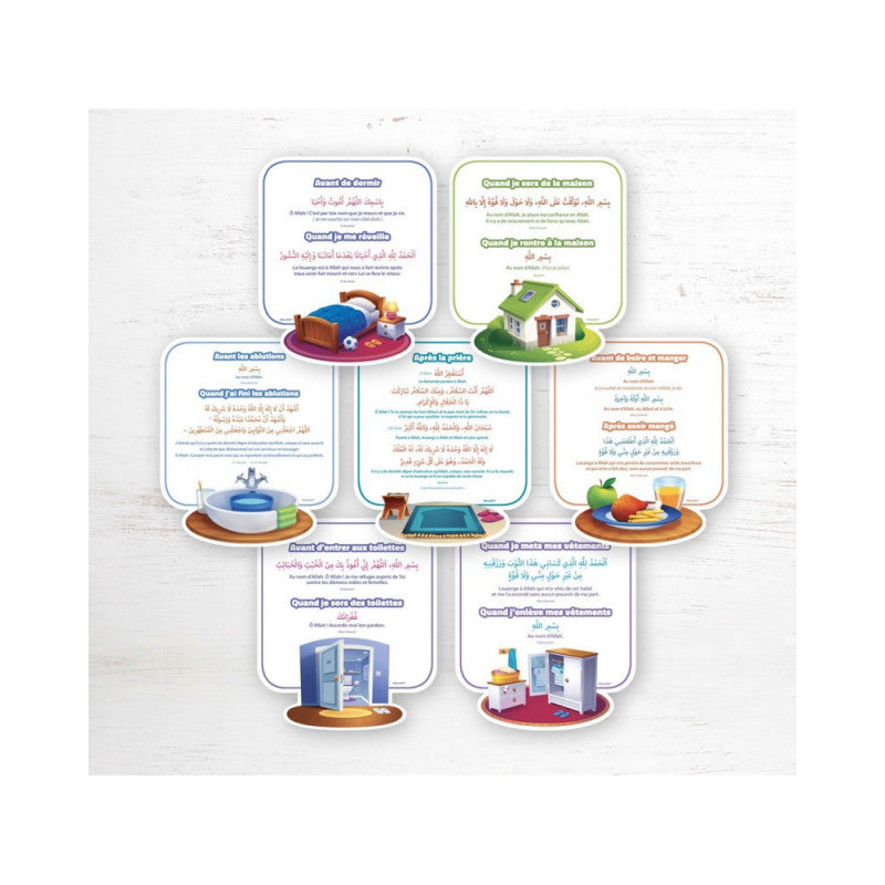 Mes Premières Invocations - 7 Cartes À Accrocher (Arabe-Français) - Educatfal - Librairie Al Minhaj