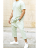 Ensemble Sarouel & Tee-Shirt WASSAT – Noir, Gris, Vert, Beige, Bleu Ciel – 100% Coton - Librairie Al Minhaj