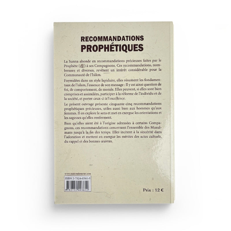 Recommandations Prophétiques - Maison D'Ennour - Librairie Al Minhaj