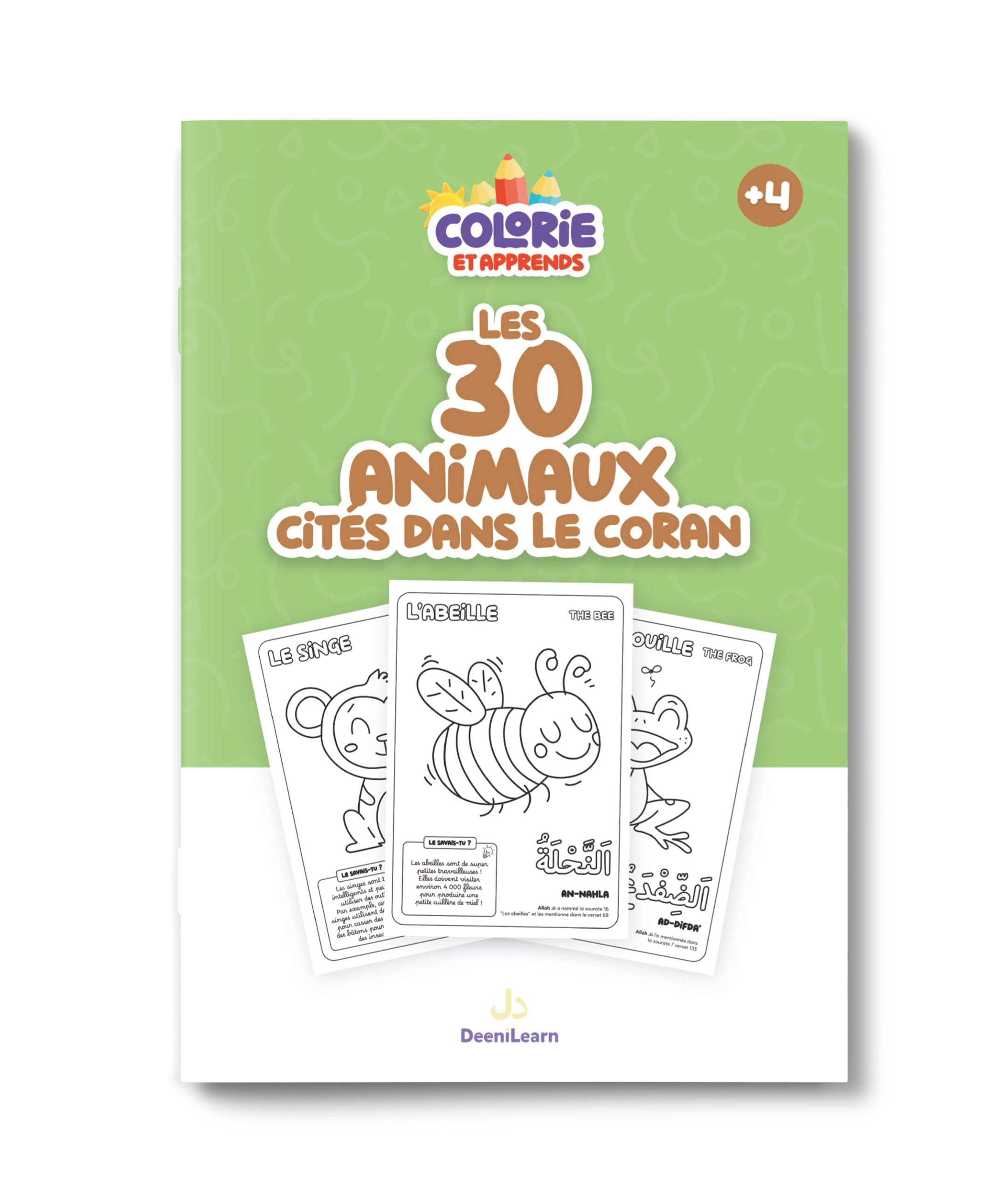 Colorie et Apprends – Les 30 Animaux du Coran – Deenilearn