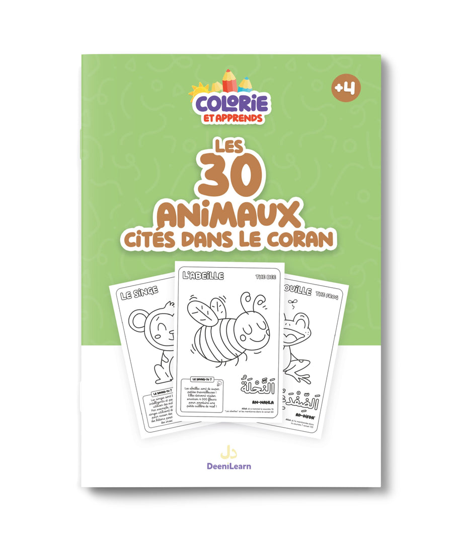 Colorie et Apprends – Les 30 Animaux du Coran – Deenilearn