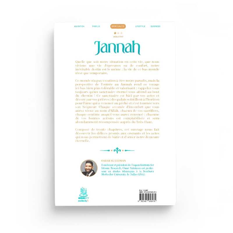 Jannah : 30 Aperçus des Délices du Paradis - Omar Suleiman - Editions MuslimCity - Librairie Al Minhaj