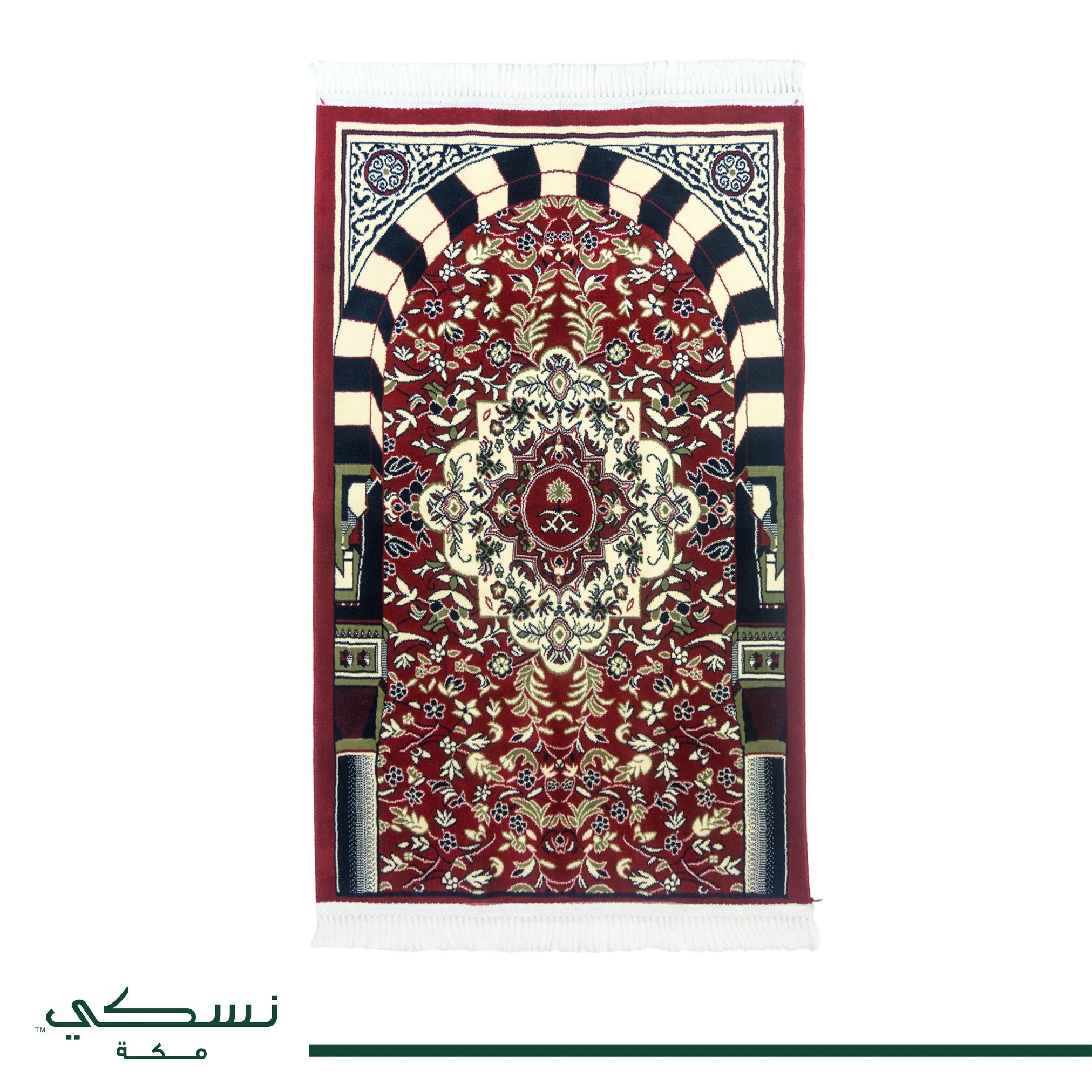 Tapis De Prière Riyadh Al Salihyen – Couelur Rouge – Velours Luxe
