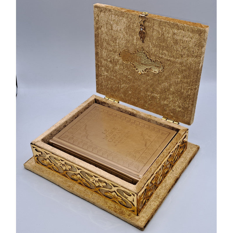 COFFRET CORAN LUXE + Coran FR/AR - Couleur Or - Librairie Al Minhaj