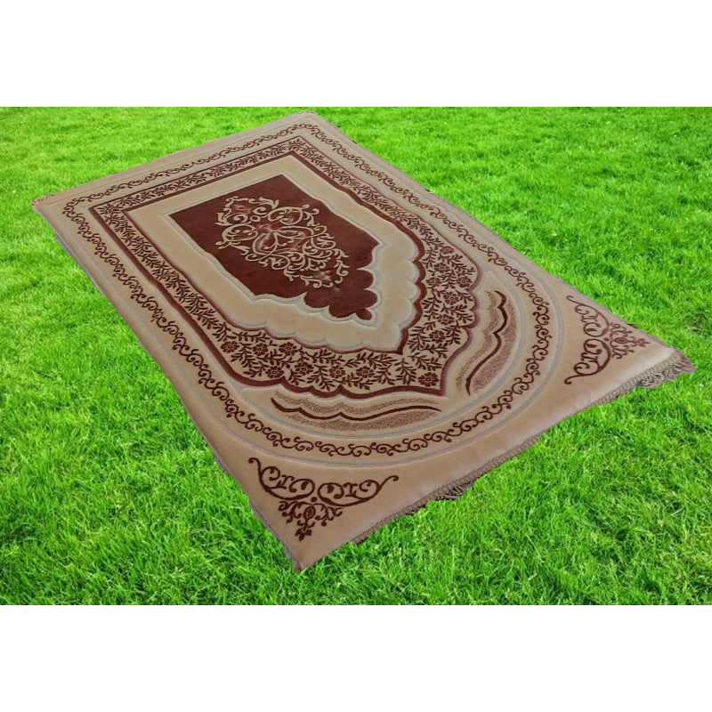 Photo de Tapis de Prière à Mémoire de Forme en Microfibre - Confort Orthopédique - Couleur Terracotta - Librairie Al Minhaj