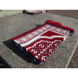 Tapis de Prière - Contour Géométrique - Couleur Rouge