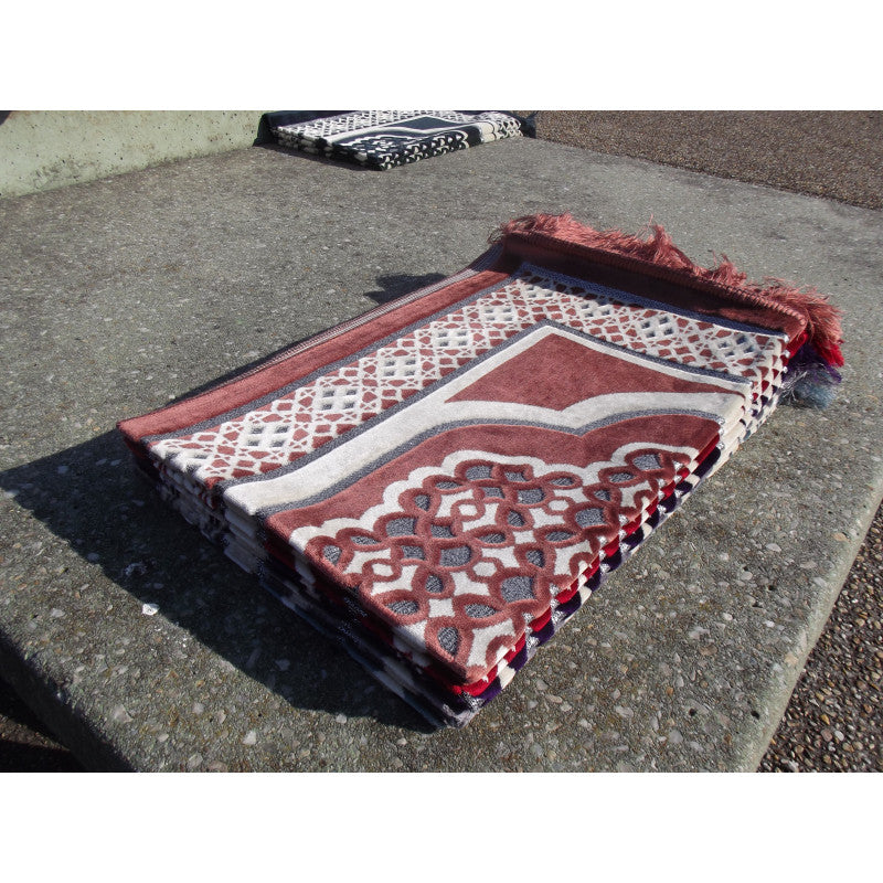 Tapis de Prière - Contour Géométrique - Couleur Terracotta