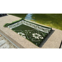 Tapis de Prière - Motif Fleurs - Couleur Vert - Librairie Al Minhaj