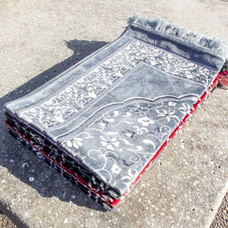 Tapis de Prière - Motif Jardin - Couleur Bleu Ardoise - Librairie Al Minhaj