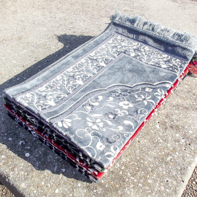 Tapis de Prière - Motif Jardin - Couleur Bleu Ardoise - Librairie Al Minhaj