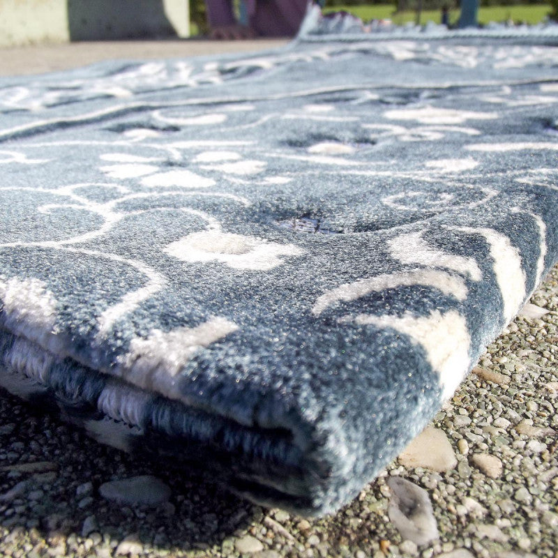 Tapis de Prière - Motif Jardin - Couleur Bleu Ardoise - Librairie Al Minhaj