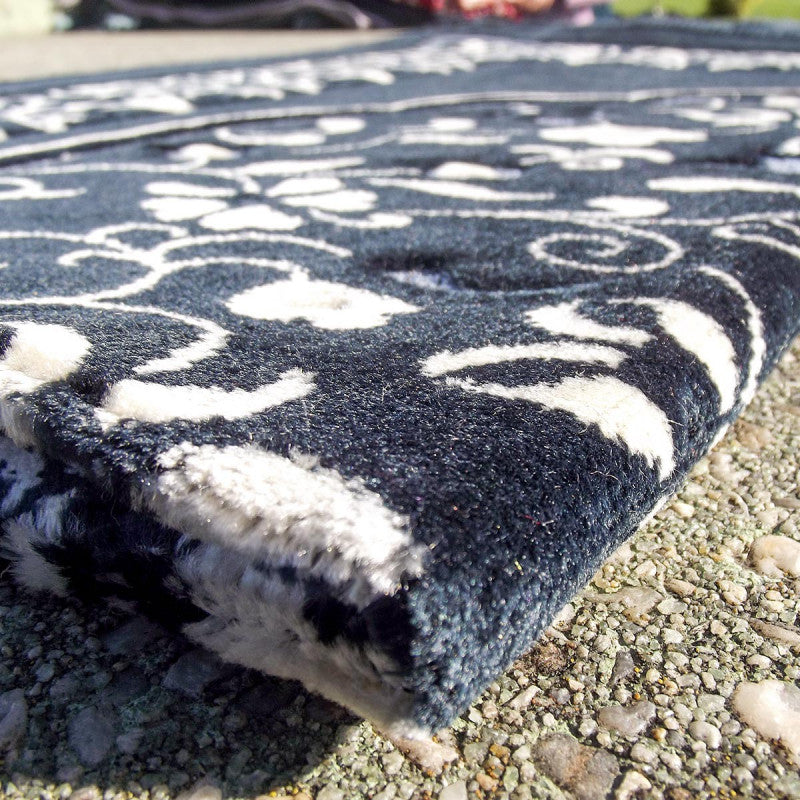 Tapis de Prière - Motif Jardin - Couleur Bleu Marine - Librairie Al Minhaj