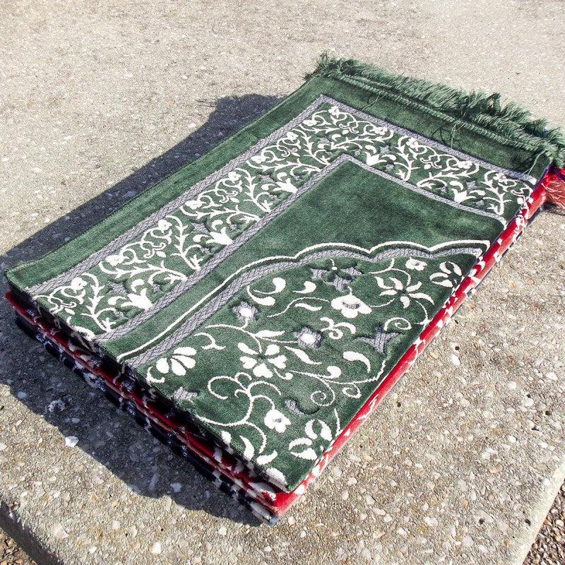 Tapis de Prière - Motif Jardin - Couleur Vert - Librairie Al Minhaj