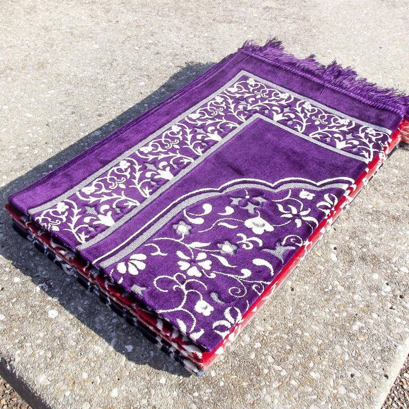 Tapis de Prière - Motif Jardin - Couleur Violet - Librairie Al Minhaj