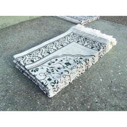 Tapis de Prière - Motif Jardin - Fond Blanc - Couleur Vert - Librairie Al Minhaj