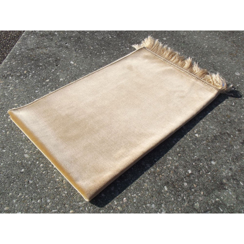 Tapis De Prière Velours Luxe Couleur Unie - BEIGE