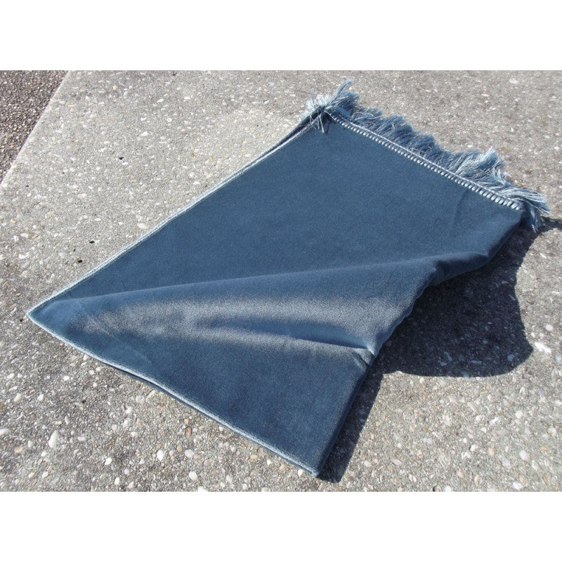 Tapis De Prière Velours Luxe Couleur Unie - BLEU ARDOISE - Librairie Al Minhaj